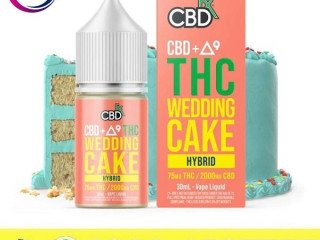 CBD+DELTA-9 THC VAPE JUICE WEDDING CAKE-HYBRID CBDFX In Pakistan 03001597757